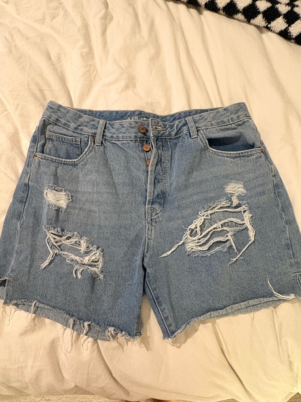 Aeropostale Light Blue Ripped Denim Cutoff Shorts
